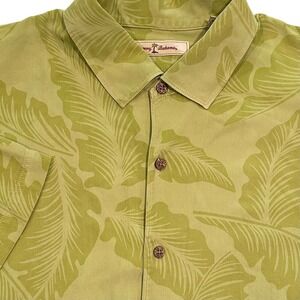 Tommy Bahama Silk Hawaiian Shirt Men's XXL Lime Green‎ Resort Casual Grandpa